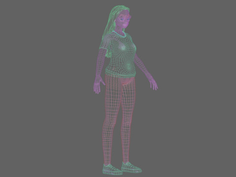 Cute Standard girl V31589 Model 3D