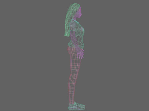 Cute Standard girl V31589 Model 3D