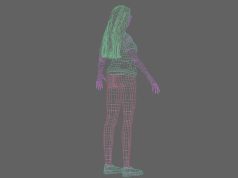 Cute Standard girl V31589 Model 3D