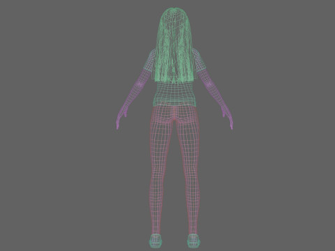 Cute Standard girl V31589 Model 3D