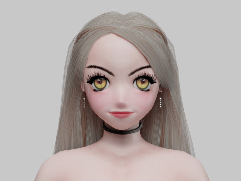Cute stylized girl V33649 Model 3D