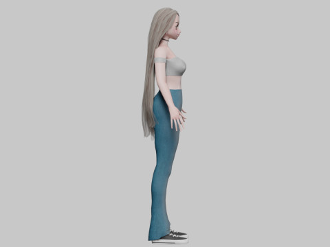 Cute stylized girl V33649 Model 3D