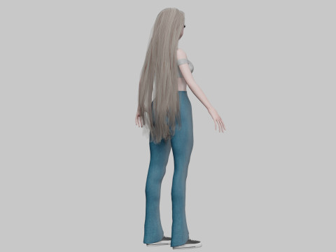 Cute stylized girl V33649 Model 3D