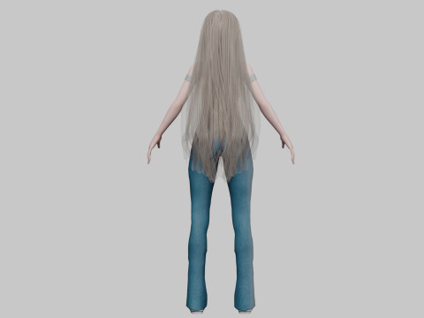 Cute stylized girl V33649 Model 3D