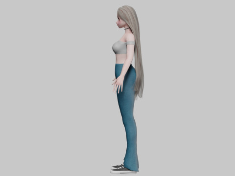 Cute stylized girl V33649 Model 3D
