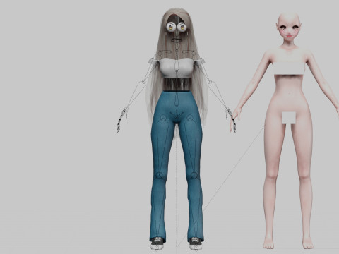 Cute stylized girl V33649 Model 3D