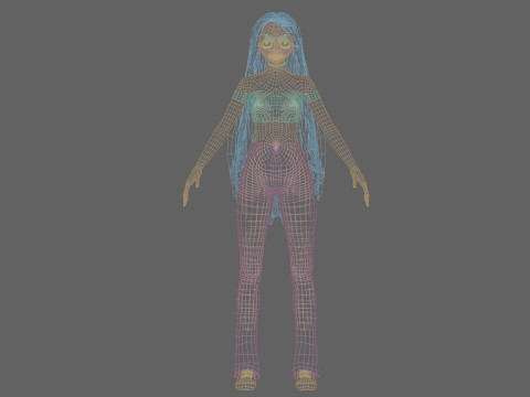 Cute stylized girl V33649 Model 3D
