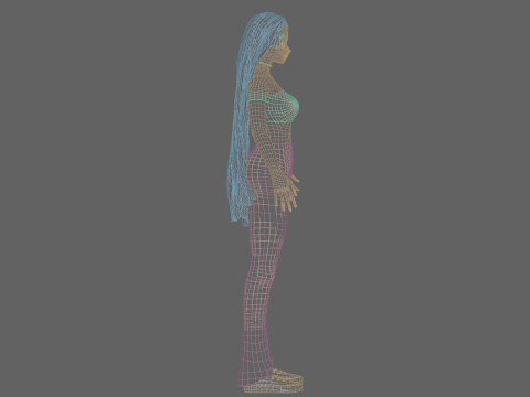 Cute stylized girl V33649 Model 3D