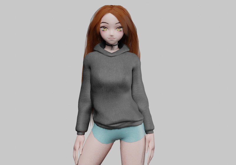 Cute teen girl V38719 Model 3D .c4d .max .obj .3ds .fbx .stl .blend 