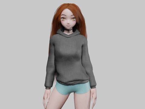 Cute teen girl V38719 Model 3D