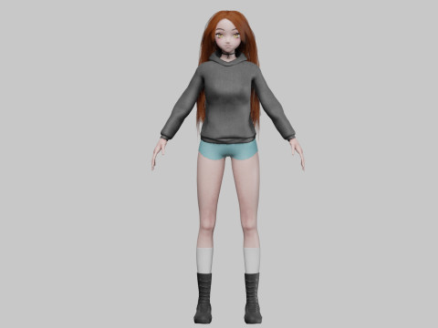 Cute teen girl V38719 Model 3D