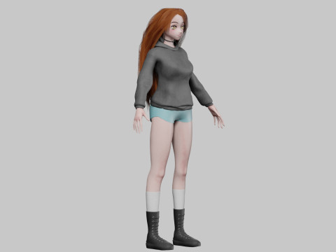 Cute teen girl V38719 Model 3D