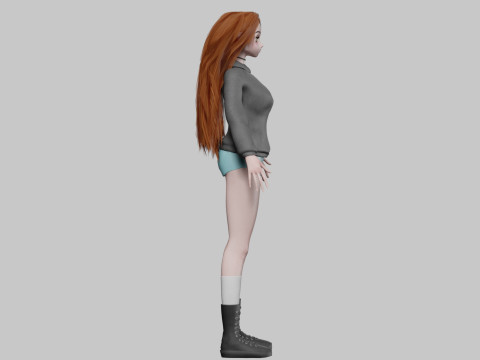 Cute teen girl V38719 Model 3D