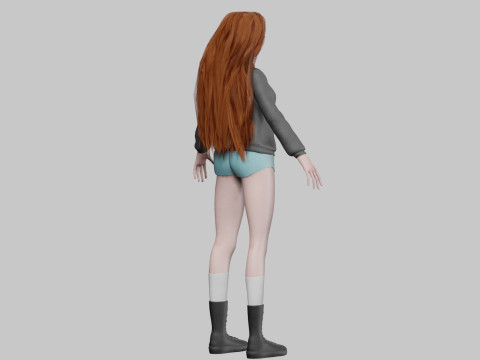 Cute teen girl V38719 Model 3D