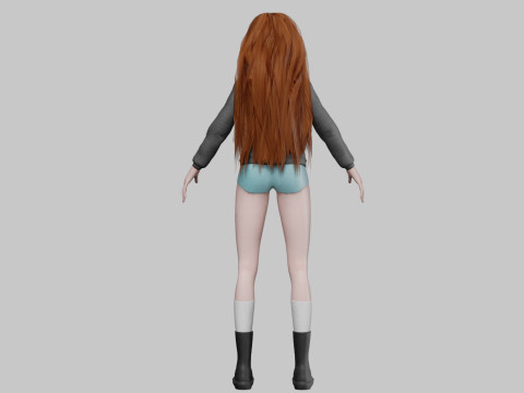 Cute teen girl V38719 Model 3D