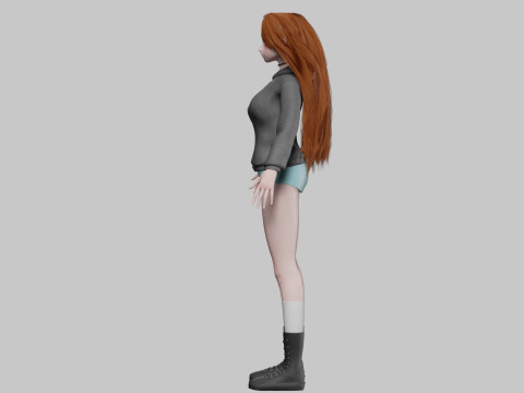 Cute teen girl V38719 Model 3D