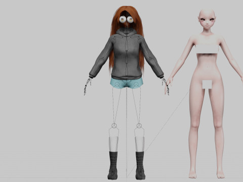Cute teen girl V38719 Model 3D