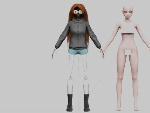 Cute teen girl V38719 3D Model