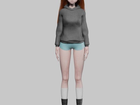 Cute teen girl V38719 Model 3D