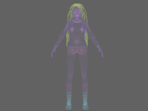 Cute teen girl V38719 Model 3D
