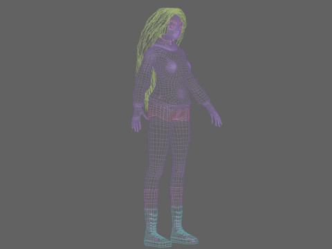 Cute teen girl V38719 Model 3D