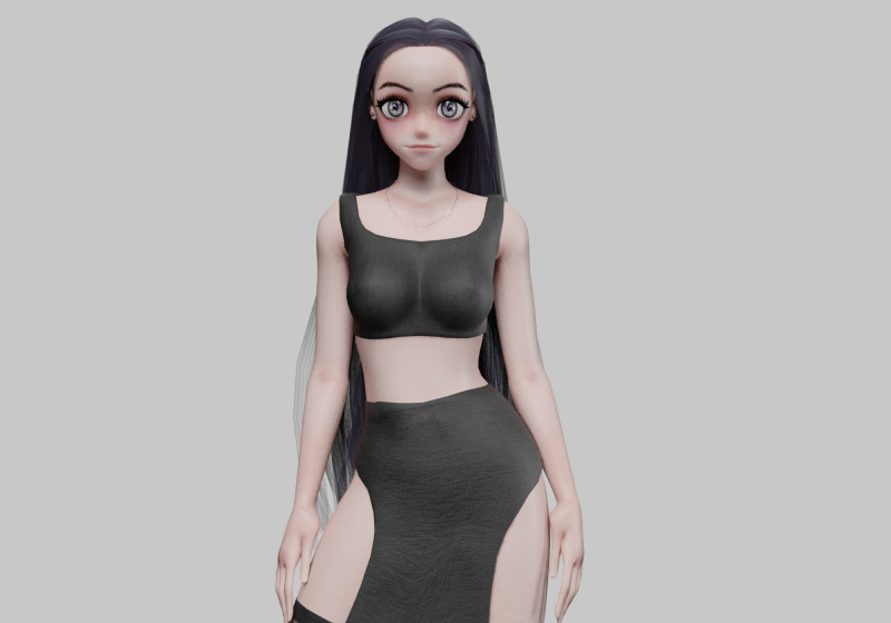 Cute Young girl V35709 3D Модель .c4d .max .obj .3ds .fbx .stl .blend 