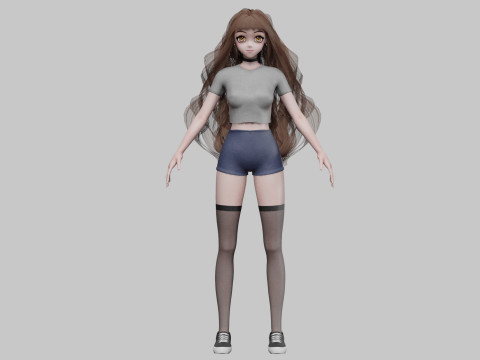 Pretty anime girl V39356 3D Модель