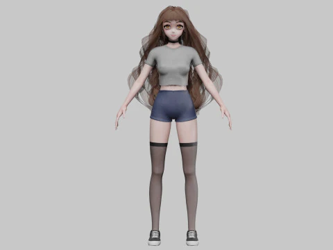 Pretty anime girl V39356 3D Model