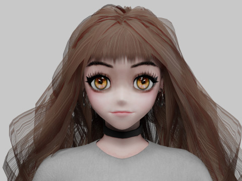 Pretty anime girl V39356 3D Модель