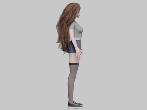 Pretty anime girl V39356 3D Model