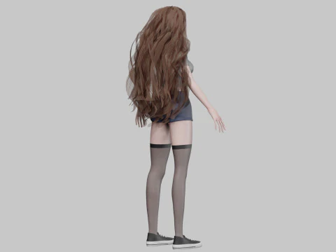 Pretty anime girl V39356 3D Model