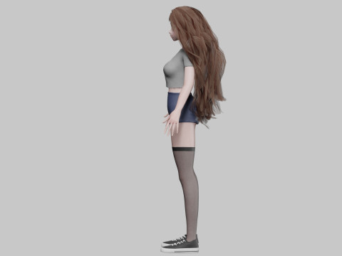 Pretty anime girl V39356 3D Модель