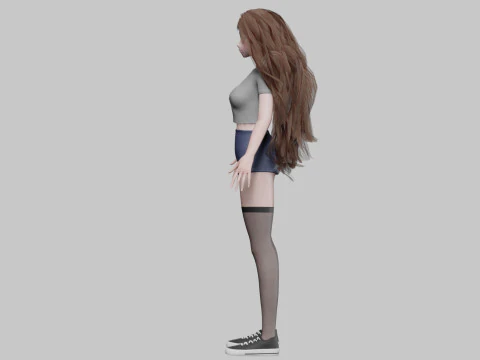 Pretty anime girl V39356 3D Model