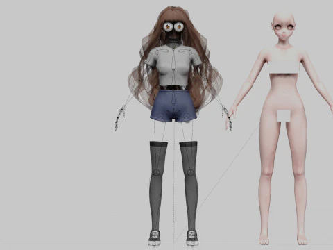 Pretty anime girl V39356 3D Model