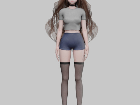 Pretty anime girl V39356 3D Модель