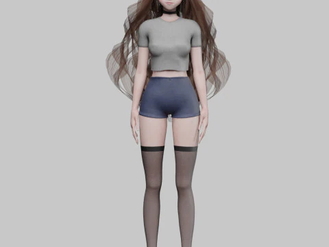 Pretty anime girl V39356 3D Model