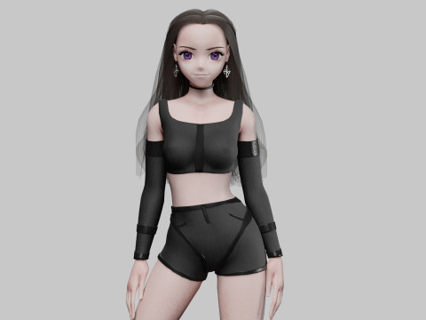 Standard anime girl V36644 3D Model