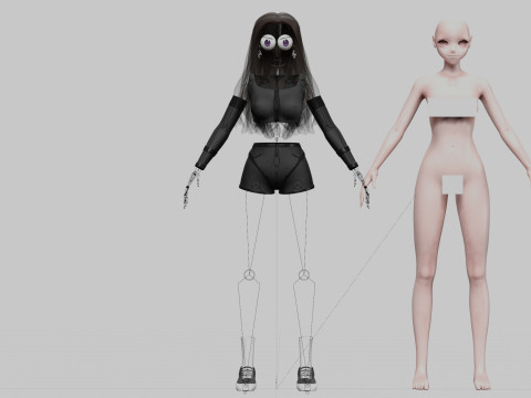 Standard anime girl V36644 3D मॉडल