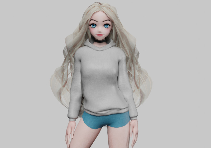 Standard Basic girl V40068 3D Модель .c4d .max .obj .3ds .fbx .stl .blend 