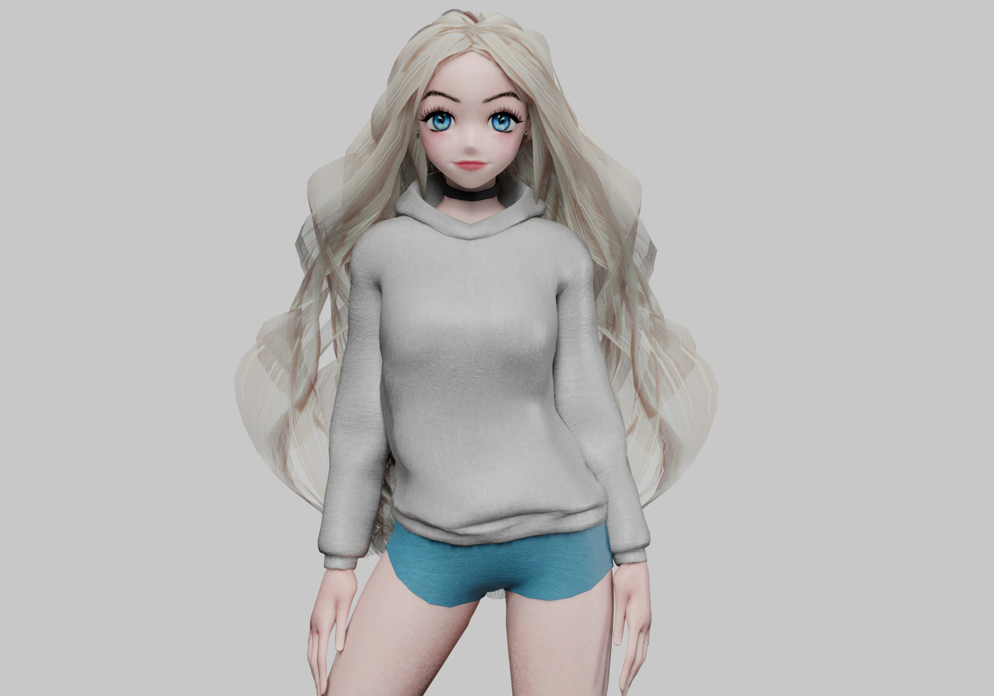 Standard Basic girl V40068 3D Model .c4d .max .obj .3ds .fbx .stl .blend 