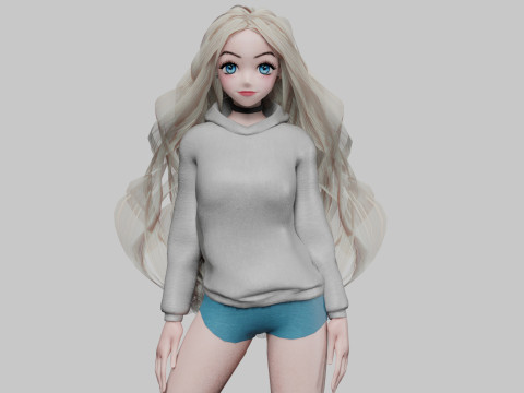 Standard Basic girl V40068 3D Model