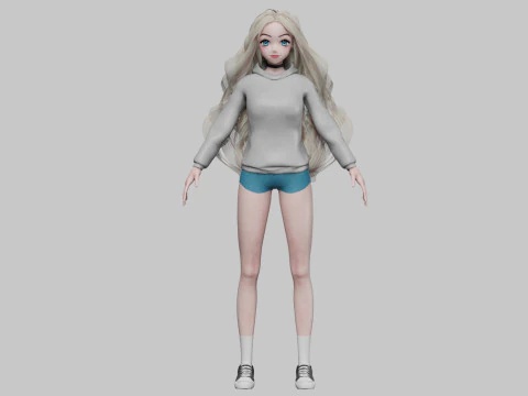Standard Basic girl V40068 3D Model
