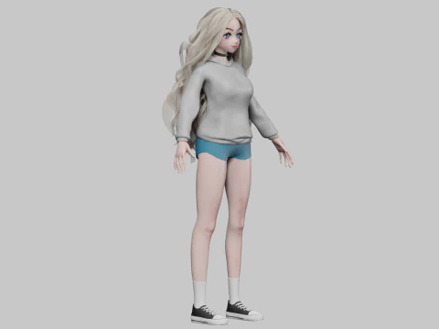 Standard Basic girl V40068 3D Model