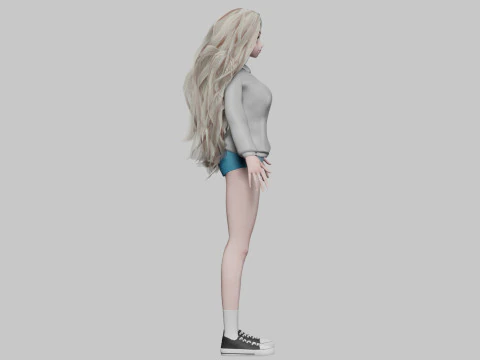 Standard Basic girl V40068 3D Model