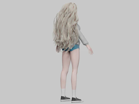 Standard Basic girl V40068 3D Model