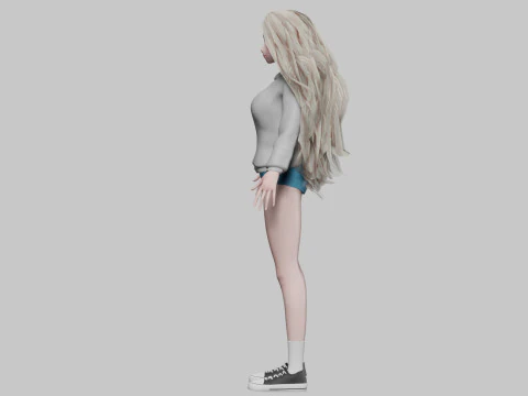Standard Basic girl V40068 3D Model