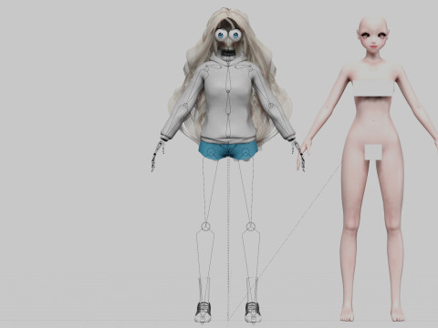 Standard Basic girl V40068 3D Модель