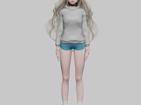 Standard Basic girl V40068 3D Model