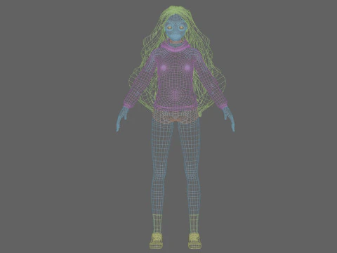 Standard Basic girl V40068 3D Model