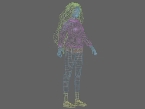 Standard Basic girl V40068 3D Model